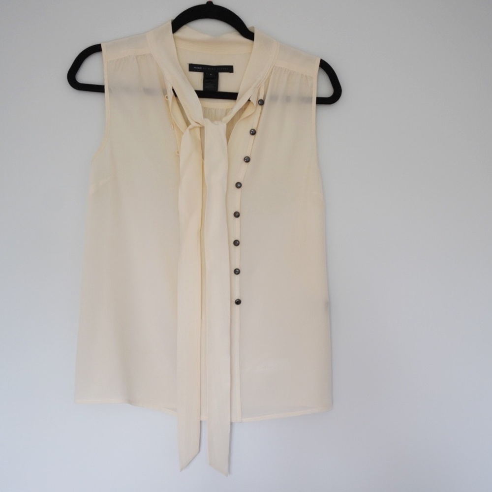 Marc by Marc Jacobs white sleeveless silk blouse